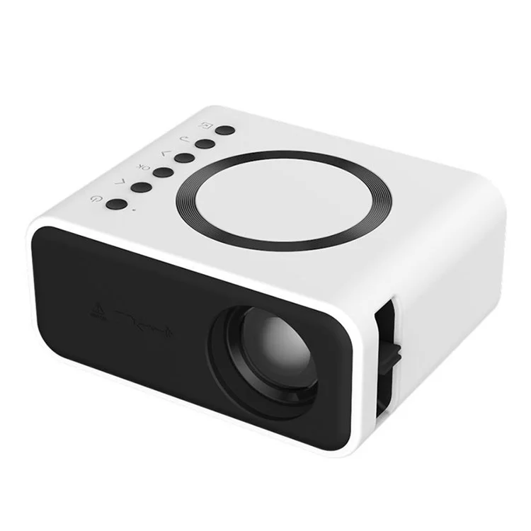 T300S 320x240 24ANSI Lumens LCD Projector Home Theater Mini Projector Support Wired / Wireless Sync Screen - White / US Plug