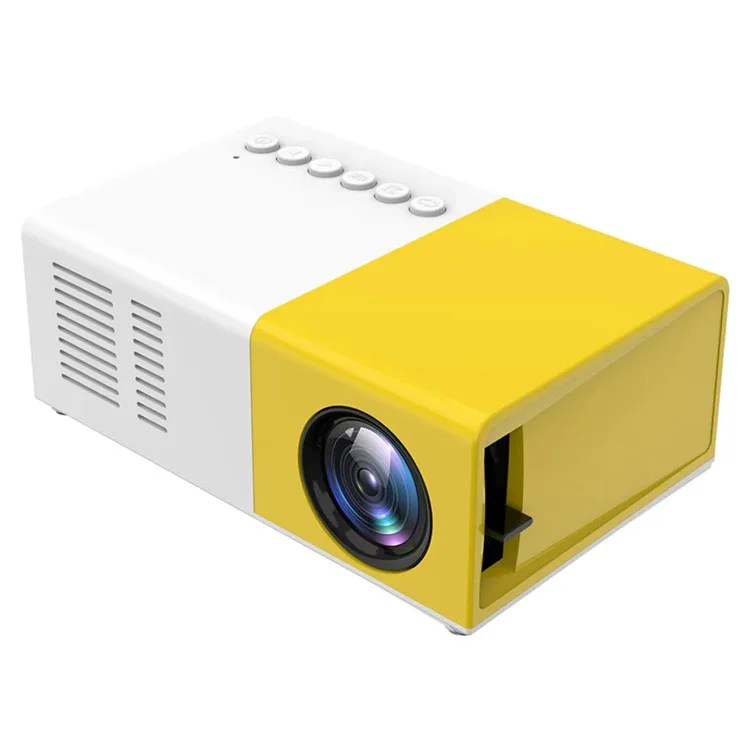 J9 480x360 HD 1080P Mini LED Projector Home Theater Portable Pocket Beamer Built-in Speaker, Basic Version - Yellow / US Plug