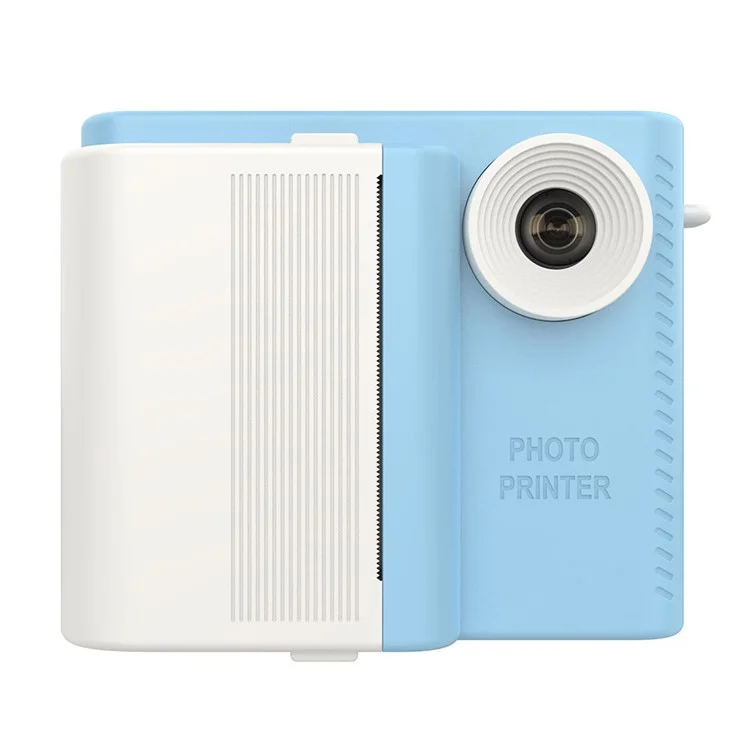 P6 2.8 Inch IPS Screen Kids Instant Print Camera HD Dual Lens Video Recorder, with 32G Memory Card + Card Reader - Blue