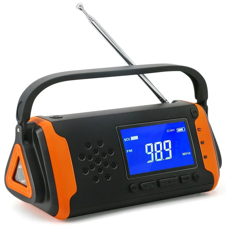 Emergency Solar Hand Crank Radio AM / FM Radio with LED Flashlight 4000mAh Power Bank Charger (EU Version)